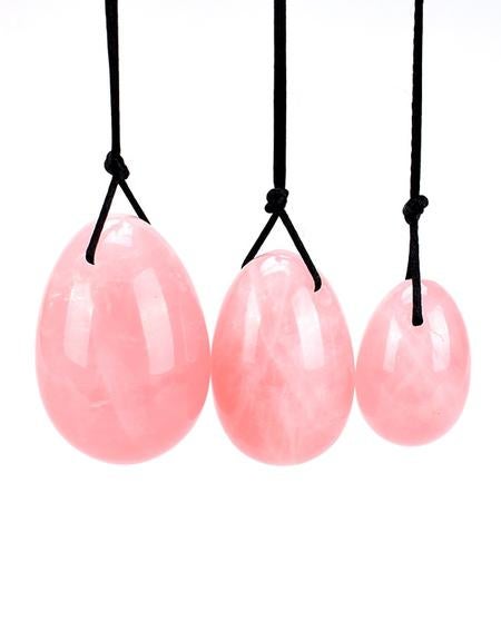 3 size set Rose Quartz Yoni Egg